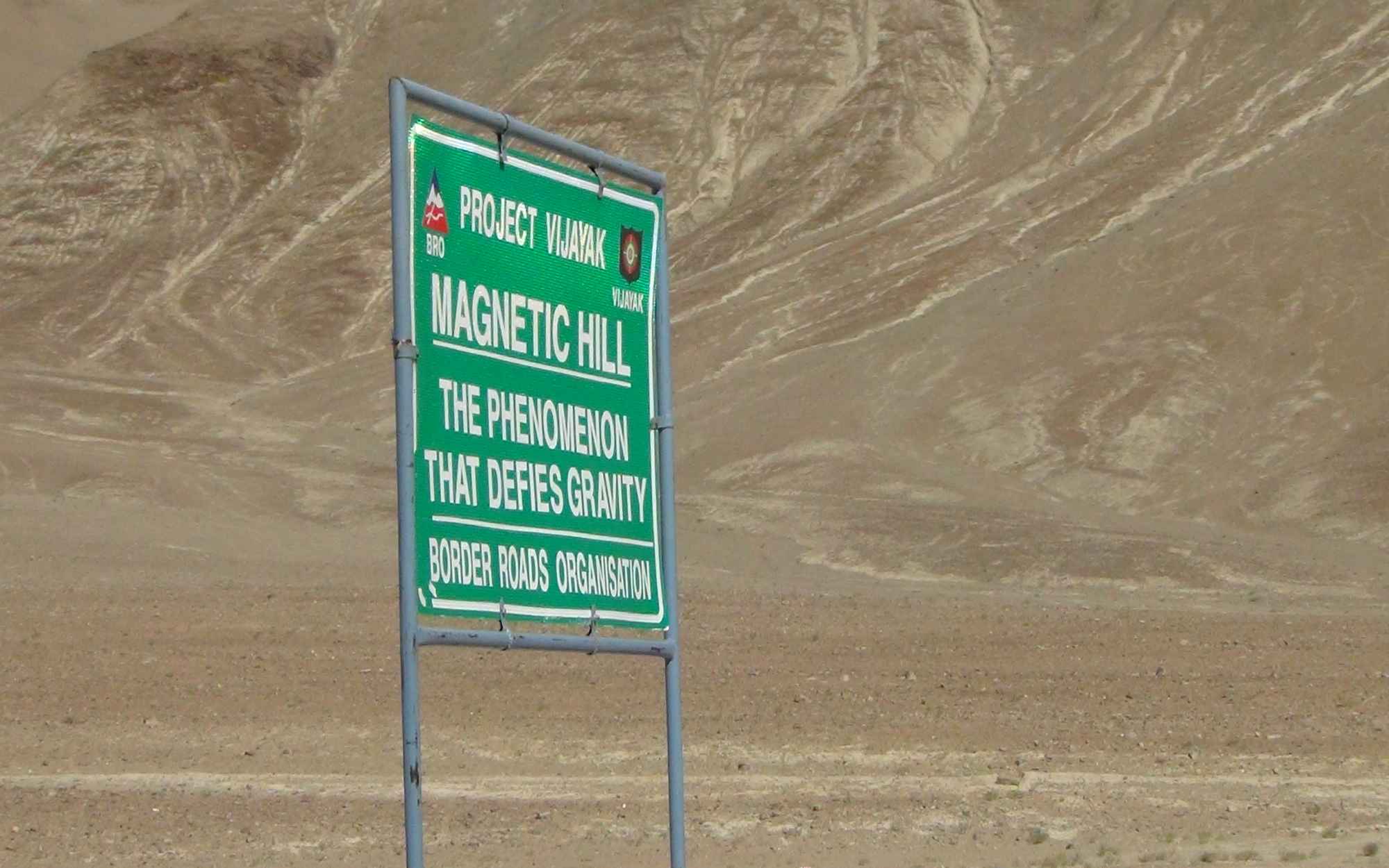 Magnetic hill on our way to Leh